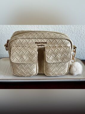 Pom Pom London Cream Lattice Chiswick Bag